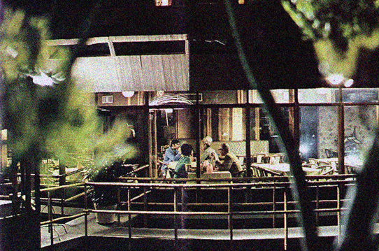 Guests dining at the historic Pagoda Floating Restaurant in Honolulu