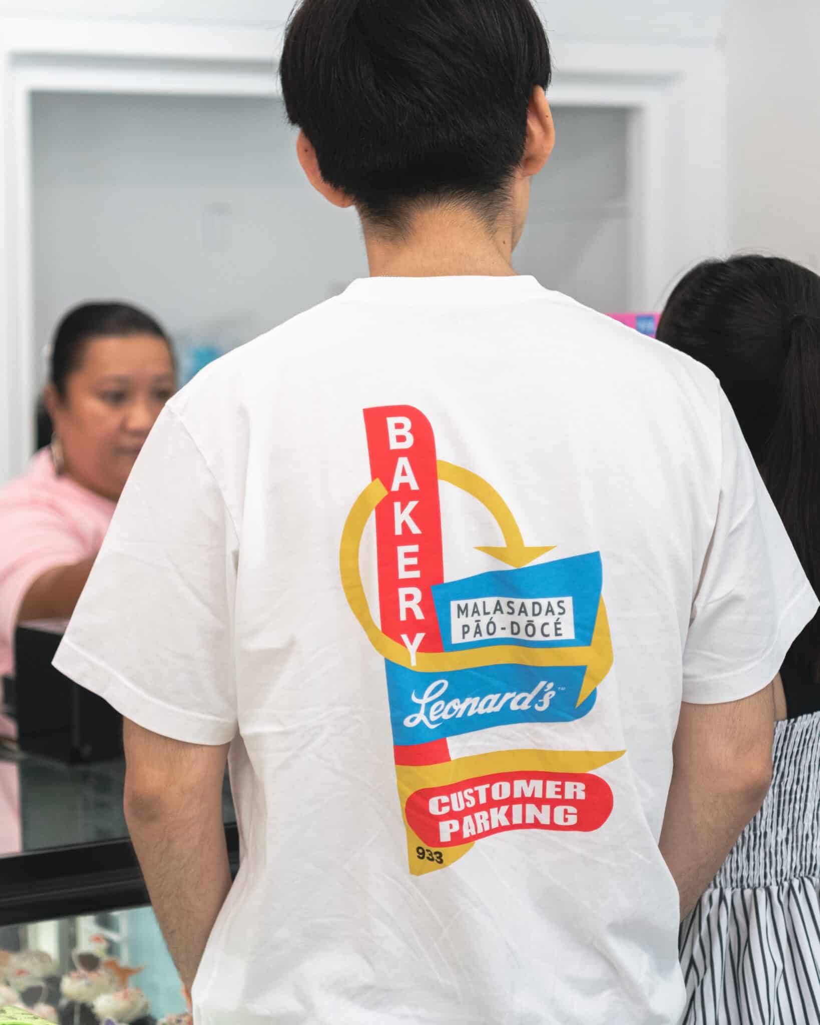 Leonard's Bakery merchandise featuring the iconic bakery sign